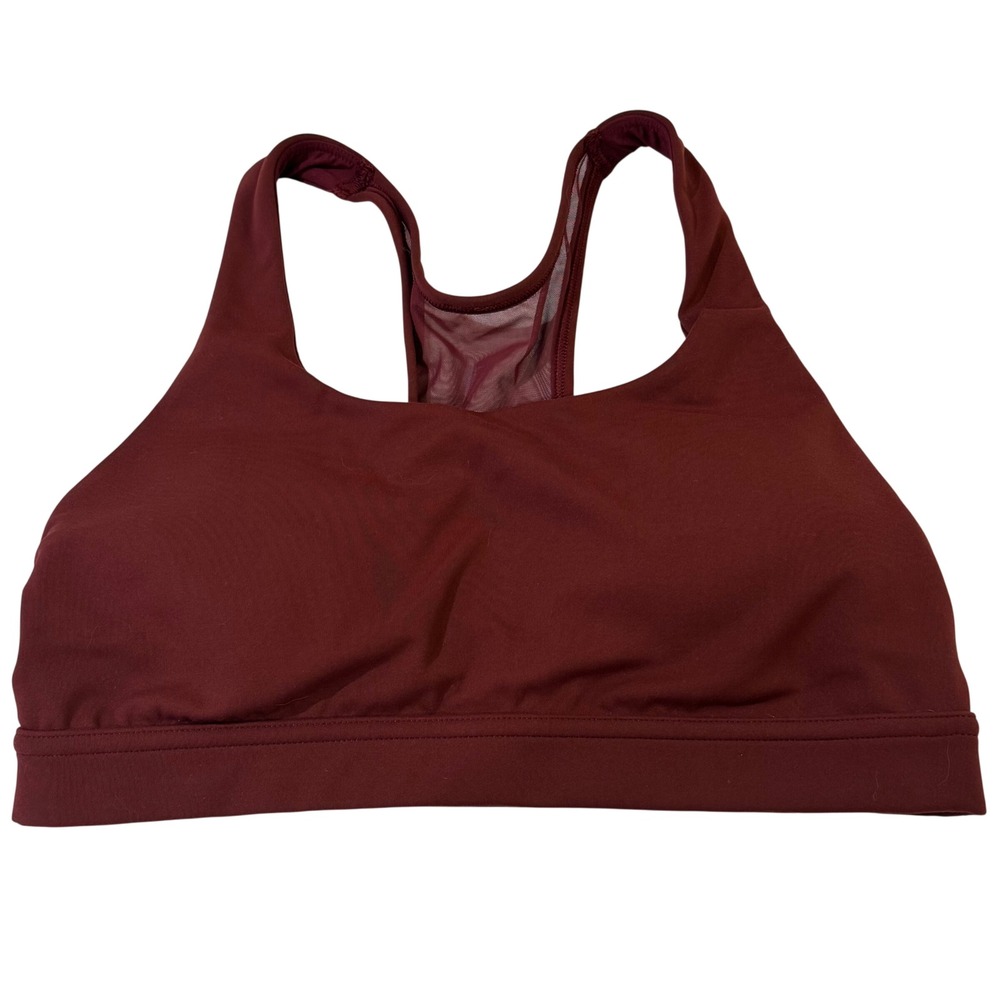 Lululemon Invigorate Bra Women 8 Red Merlot‎ High Support Racerback Mesh Running